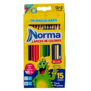 Lápices de Colores Norma 13 piezas Triangular 15 Colores