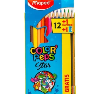 Lápices de Colores Colorpeps Maped 12 Colores,. Mod. Triangular. 14 piezas
